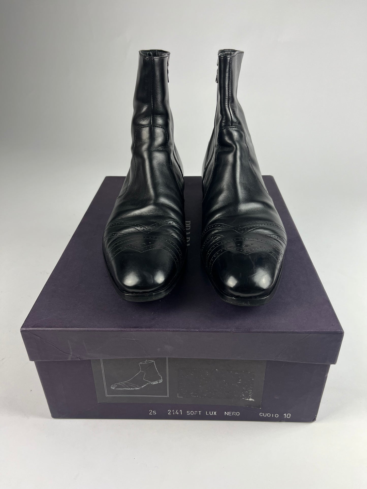 Prada Black Leather Chelsea Ankle Boots 2000s - 45 EU