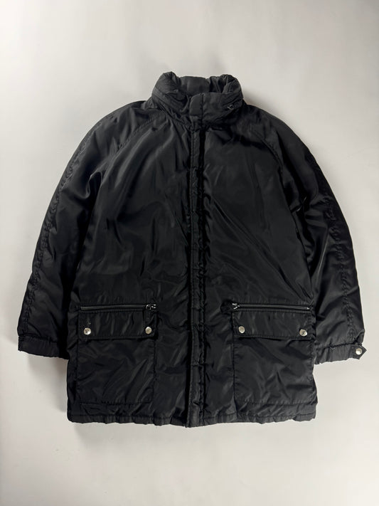 Prada Black Nylon Minimalist Tactical Padded Jacket FW 1994 - L