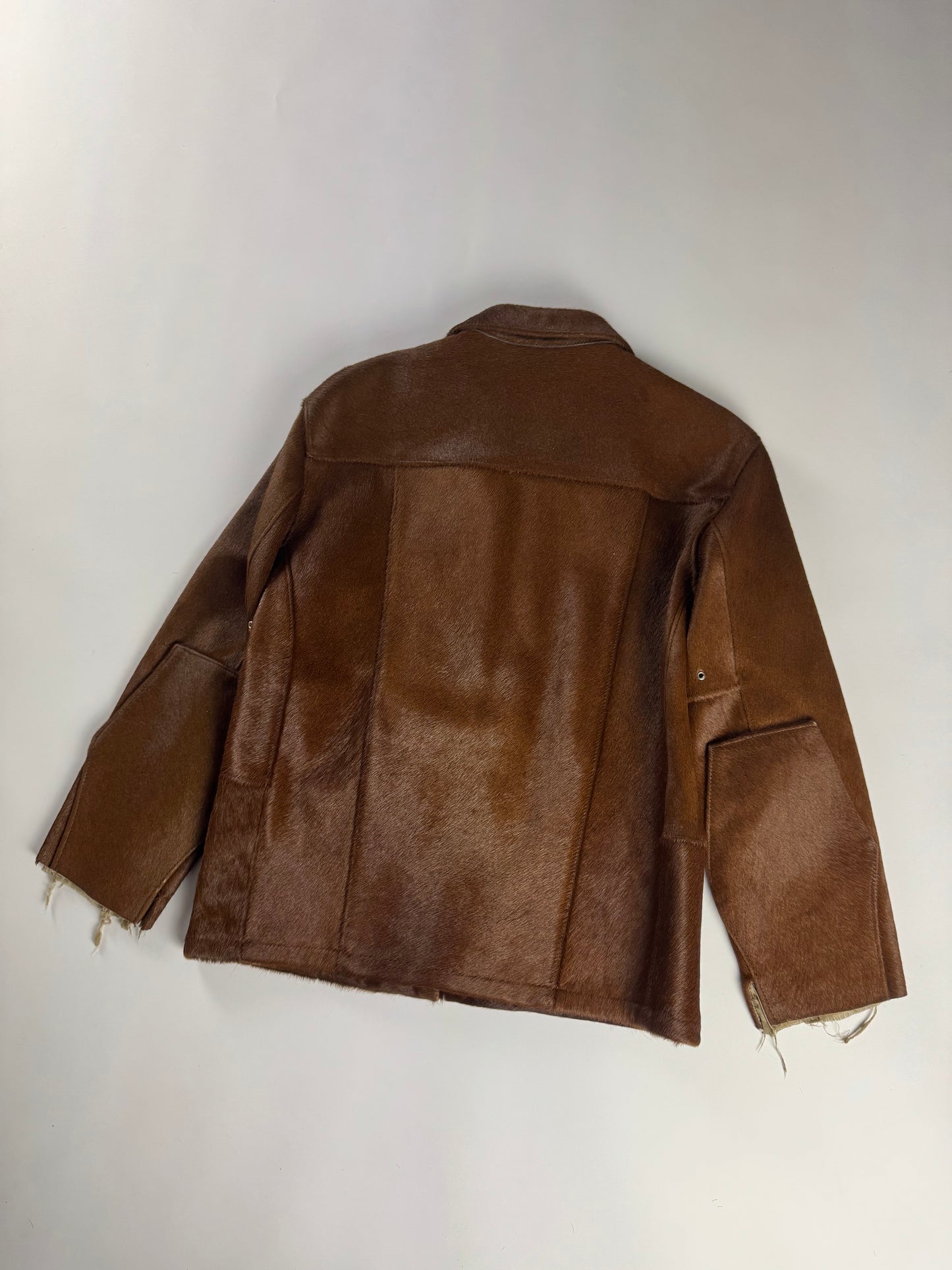 Our Legacy Raw Edges Brown Pony Hair Leather Jacket FW 2013 - S