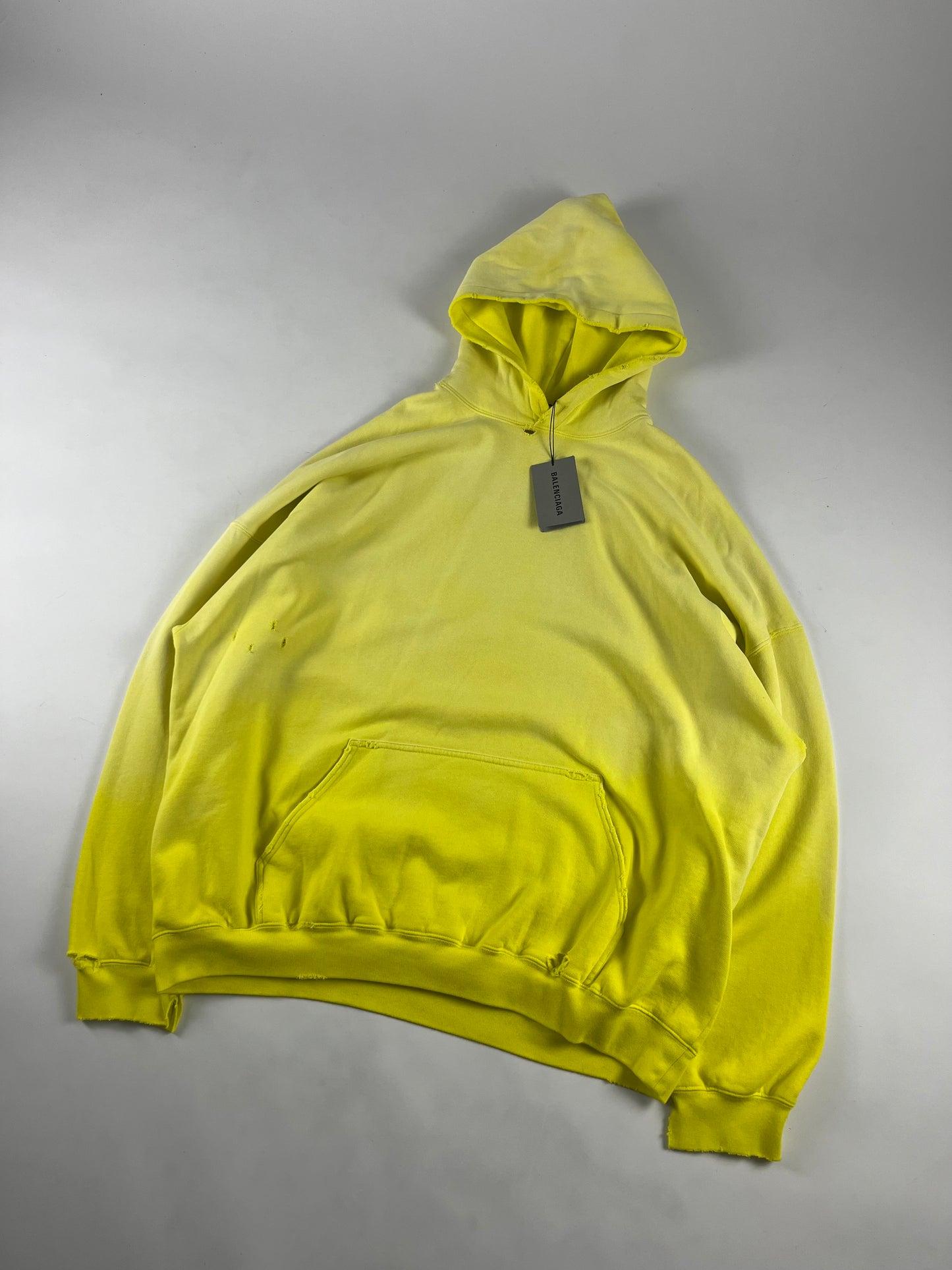 Balenciaga Faded Electric Yellow Oversized Hoodie FW 2021 - S