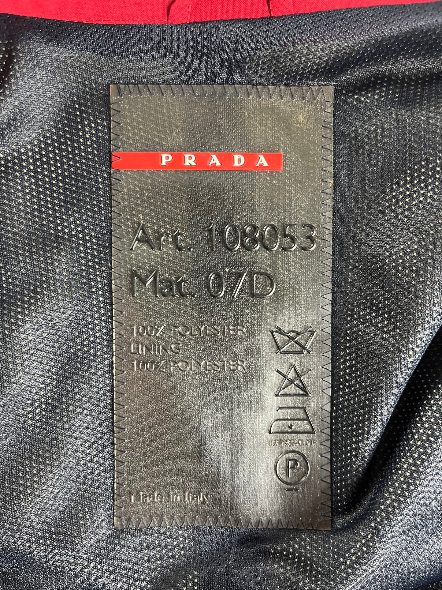 Prada Linea Rossa Red Nylon Technical Shirt SS 2000 - XS