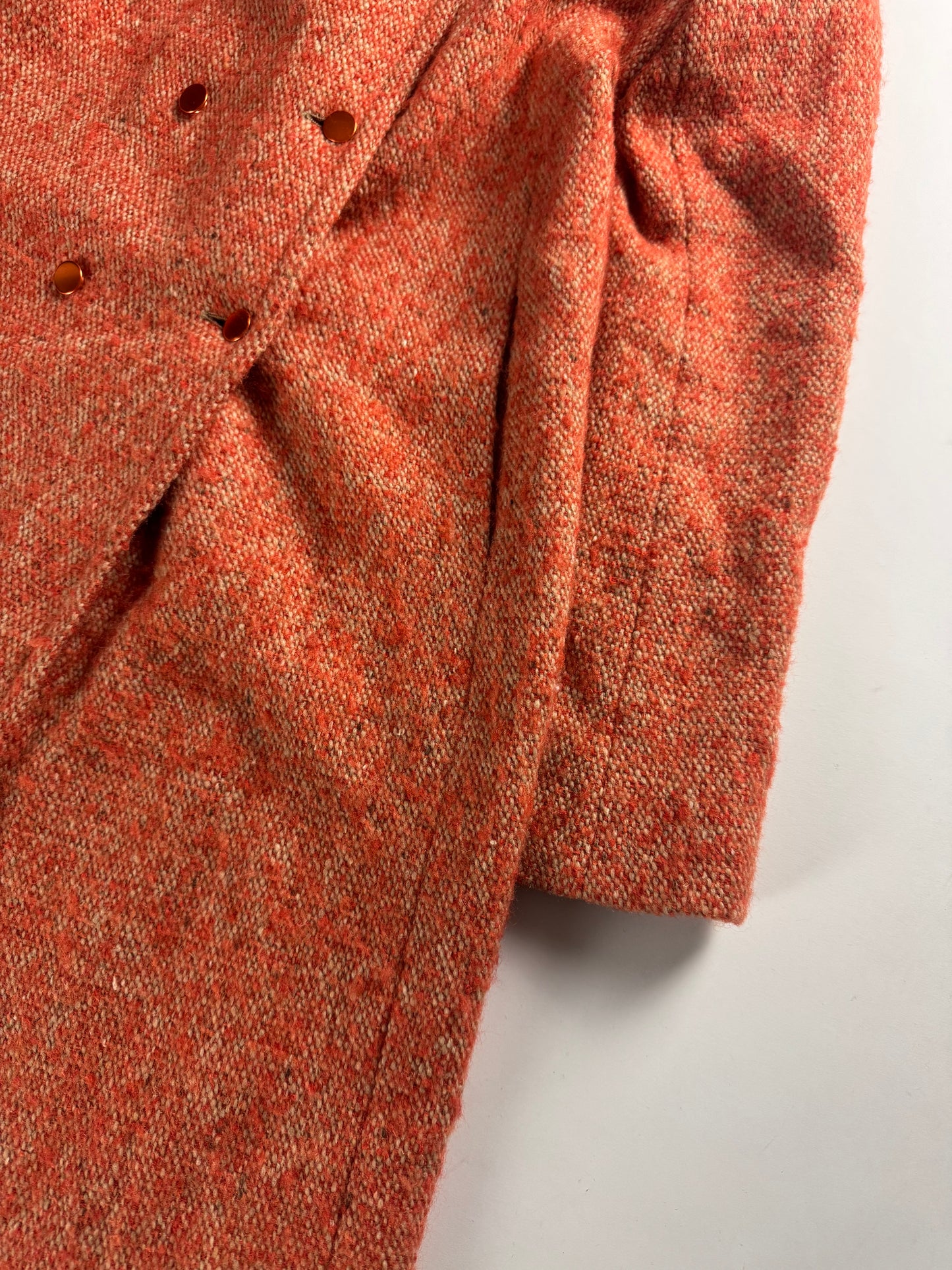 Balenciaga Nicolas Ghesquière Double Breasted Burnt Orange Wool Elegant Coat FW 2004 - S