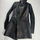 Rick Owens Long Asymmetric Shearling Oblique Coat 2010s - S