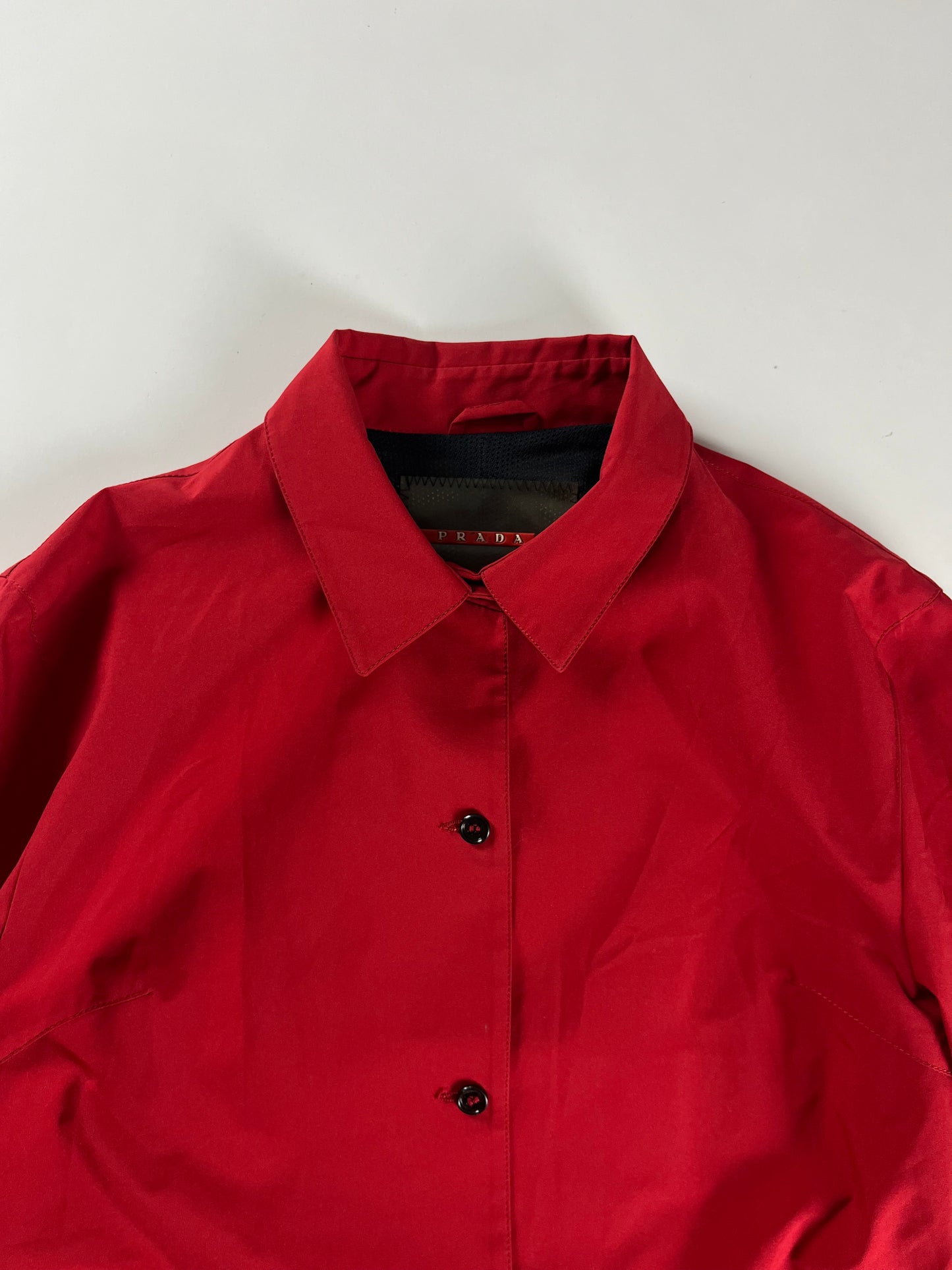 Prada Linea Rossa Red Nylon Technical Shirt SS 2000 - XS