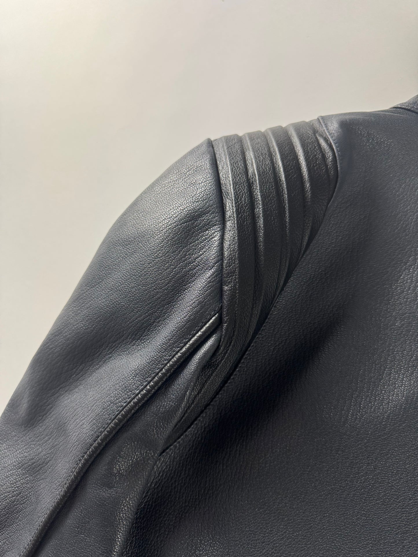 Gucci Sample Alexandro Michele Elbows & Shoulders Strong Pads Leather Biker Jacket FW 2023 - M