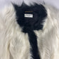 Saint Laurent Monochrome Cream Black Faux Fur Cropped Jacket FW 2021 - XS