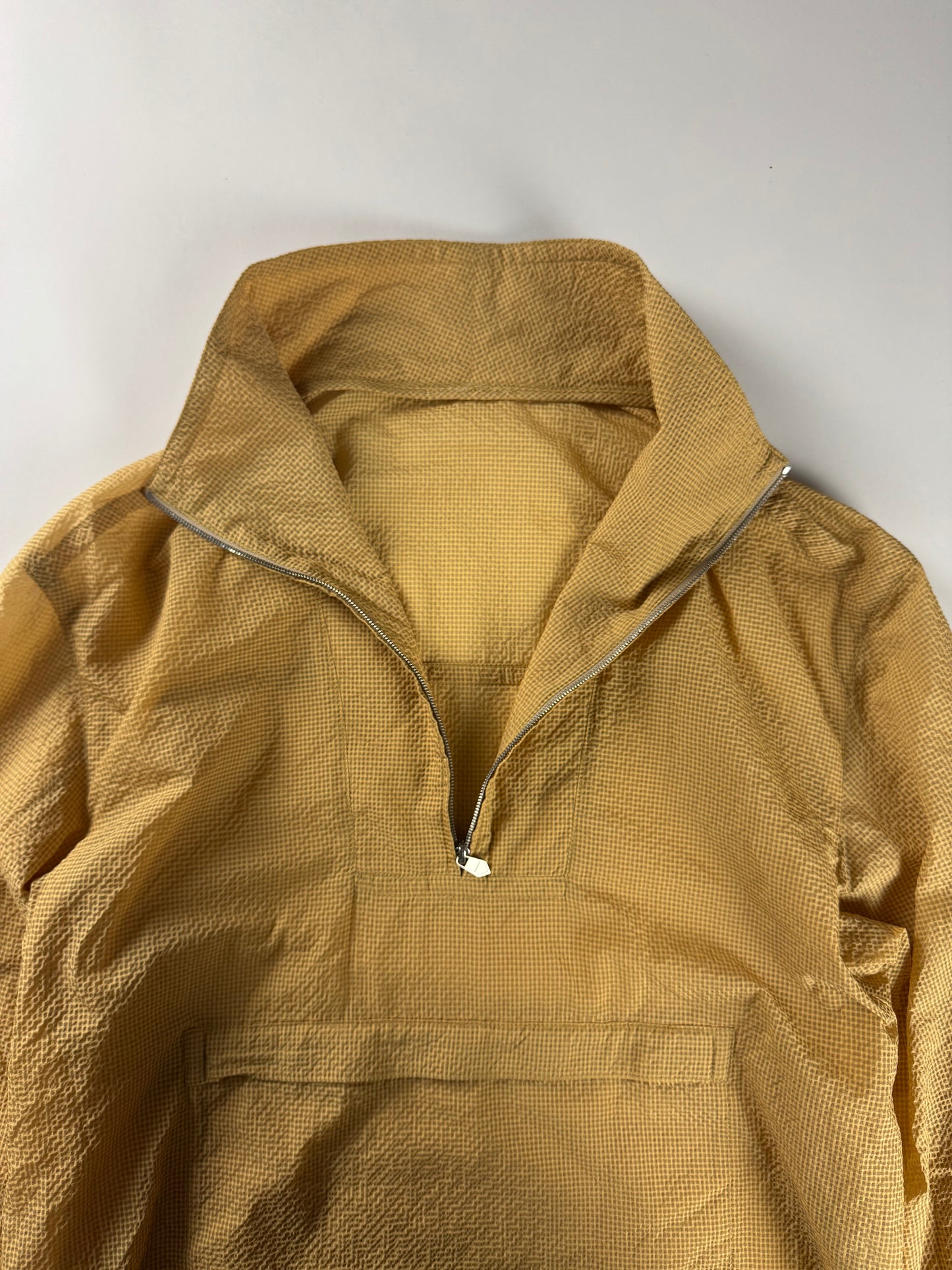 Hermès Sample Front Pocket Soft Textured Sand Turtleneck Half Zip Jacket SS 2020 - M