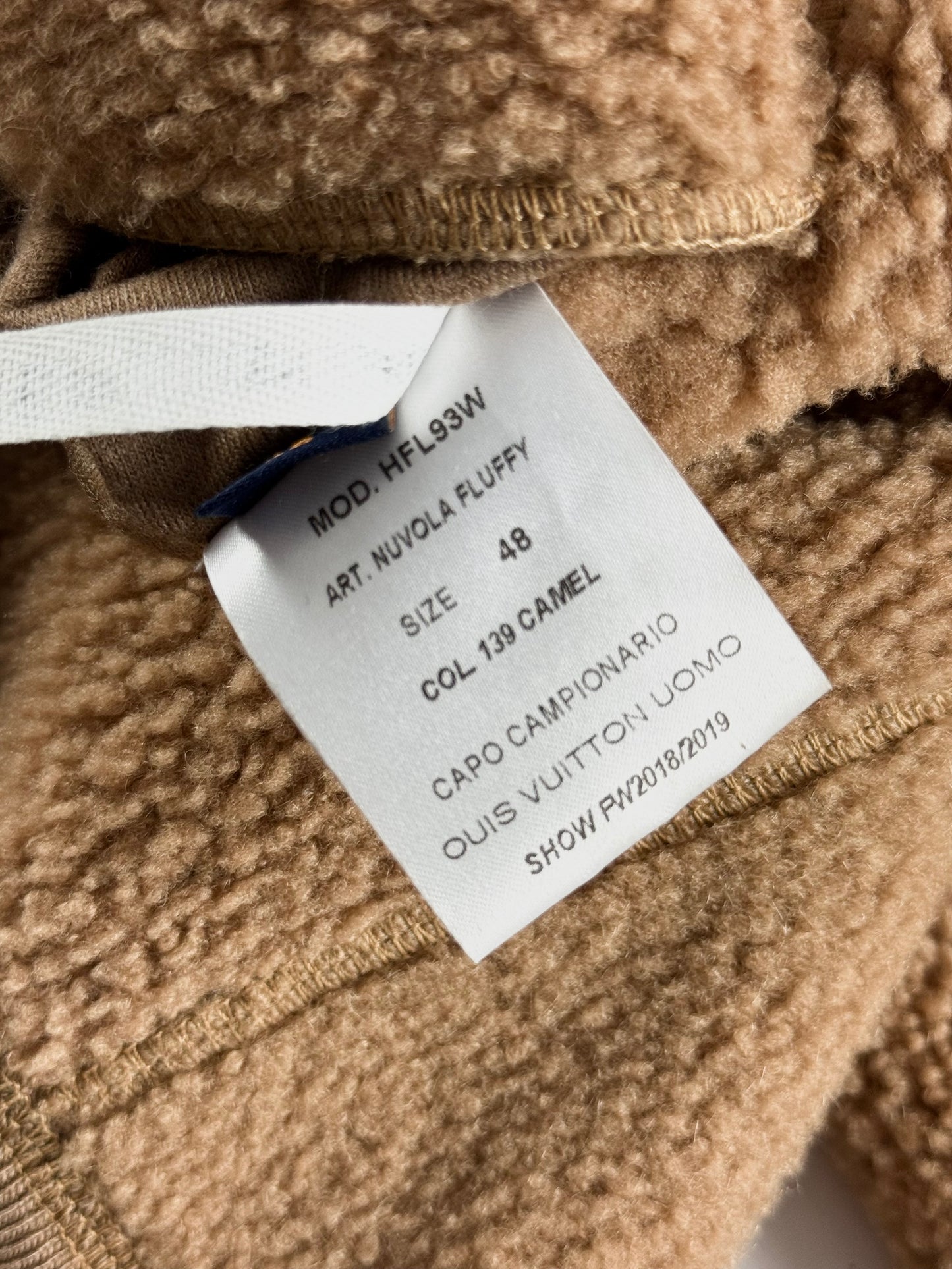 Louis Vuitton Sample Fluffy Camel Teddy Bomber Jacket FW 2018 - M