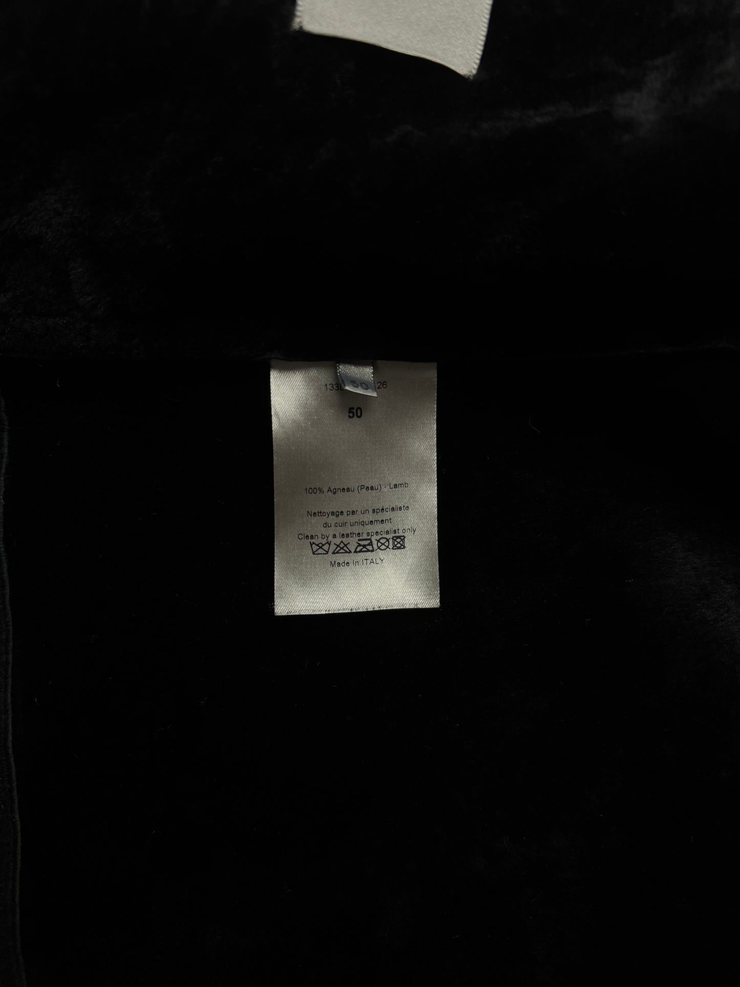 Dior Homme Kris Van Assche Shearling Monochrome Lamb Leather Jacket FW 2011 - L