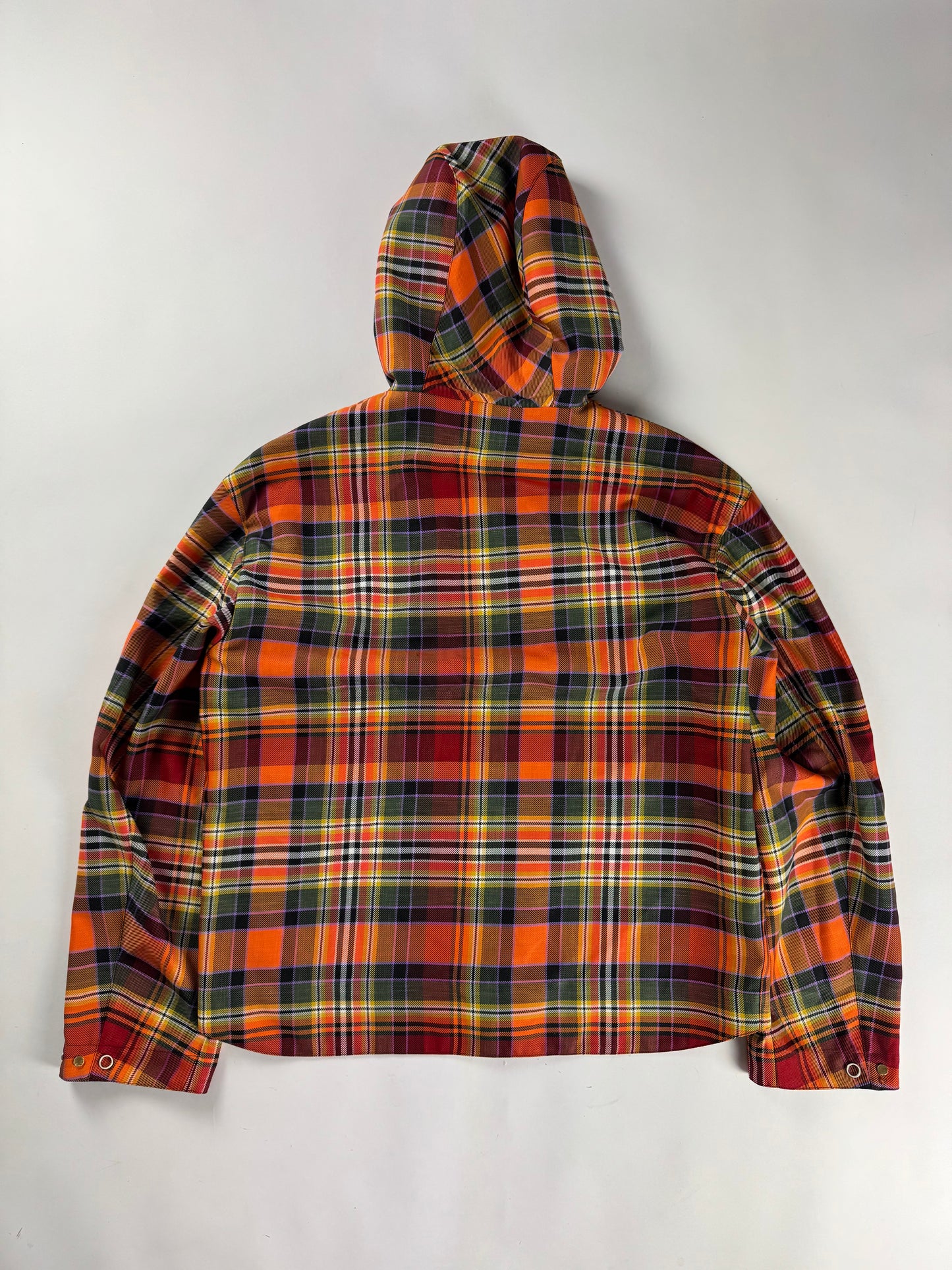 Hermès Sample Zip Up Plaid Tech Hooded Parka Jacket FW 2021 - M