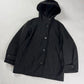 Prada Black Hooded Button Front Parka Coat 2000s - S