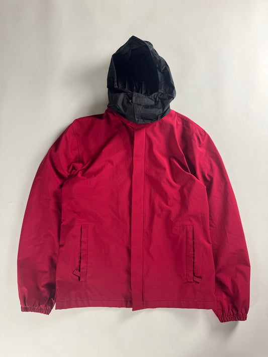 Prada Linea Rossa Gore Tex Red Nylon Convertible Hoodie Jacket FW 1999 - L