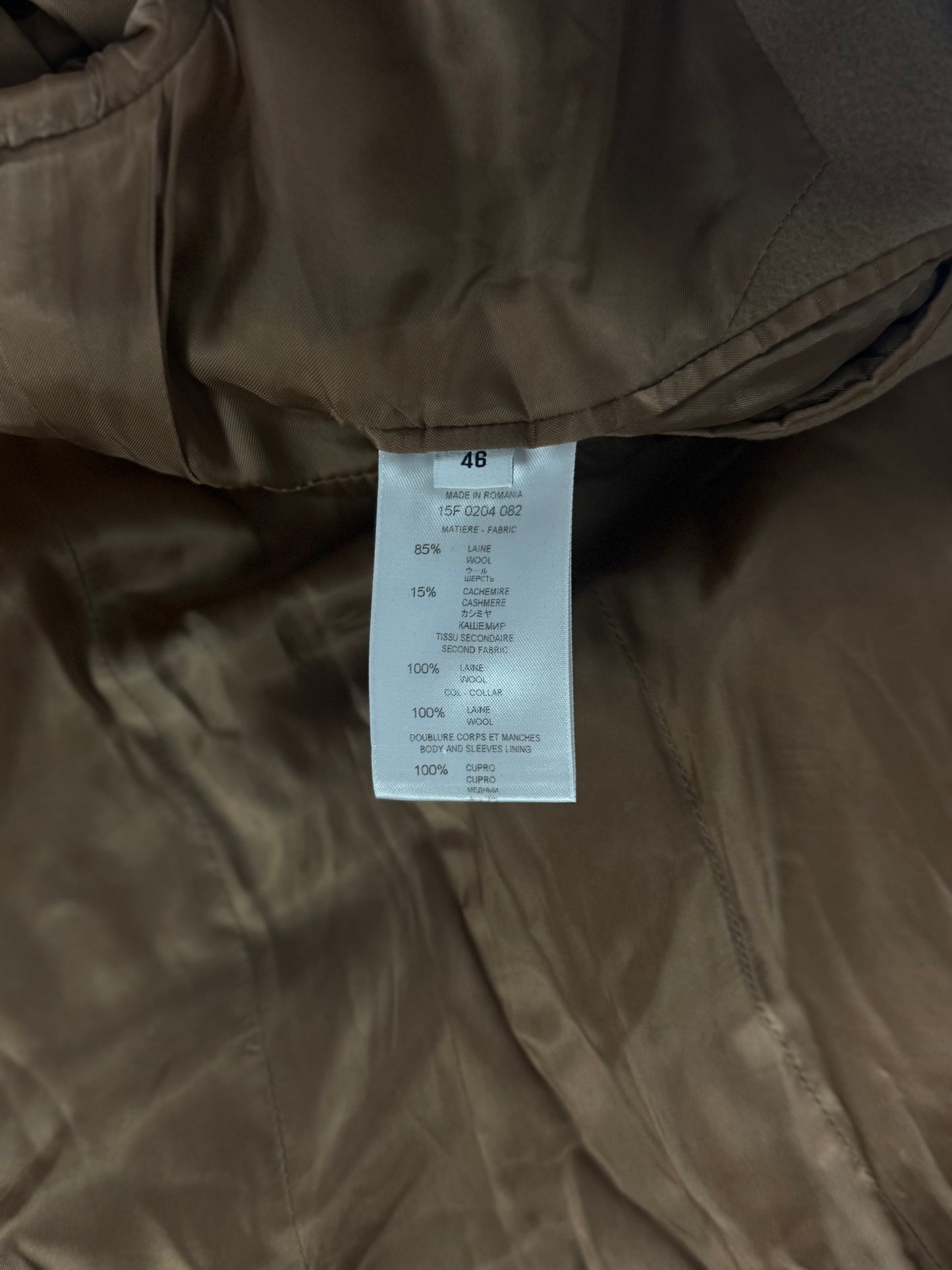 Givenchy Cashmere Color Patch Wool Coat Pre Fall 2015 - M
