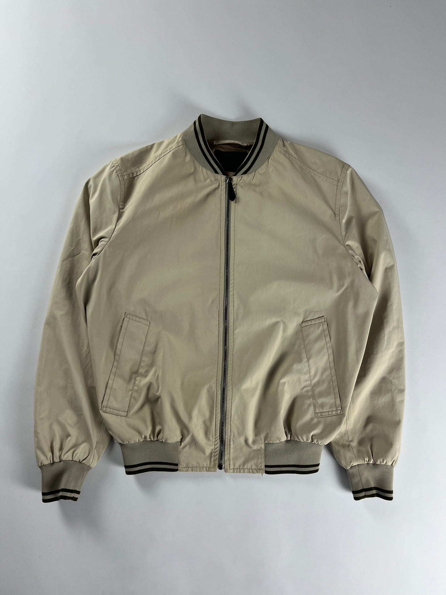 Prada Classic Cream Nylon Modern Bomber Jacket SS 2010 - L