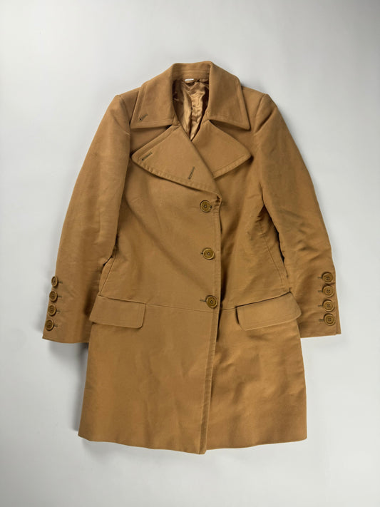 Helmut Lang Camel Double Breasted Coat FW 2001 - S