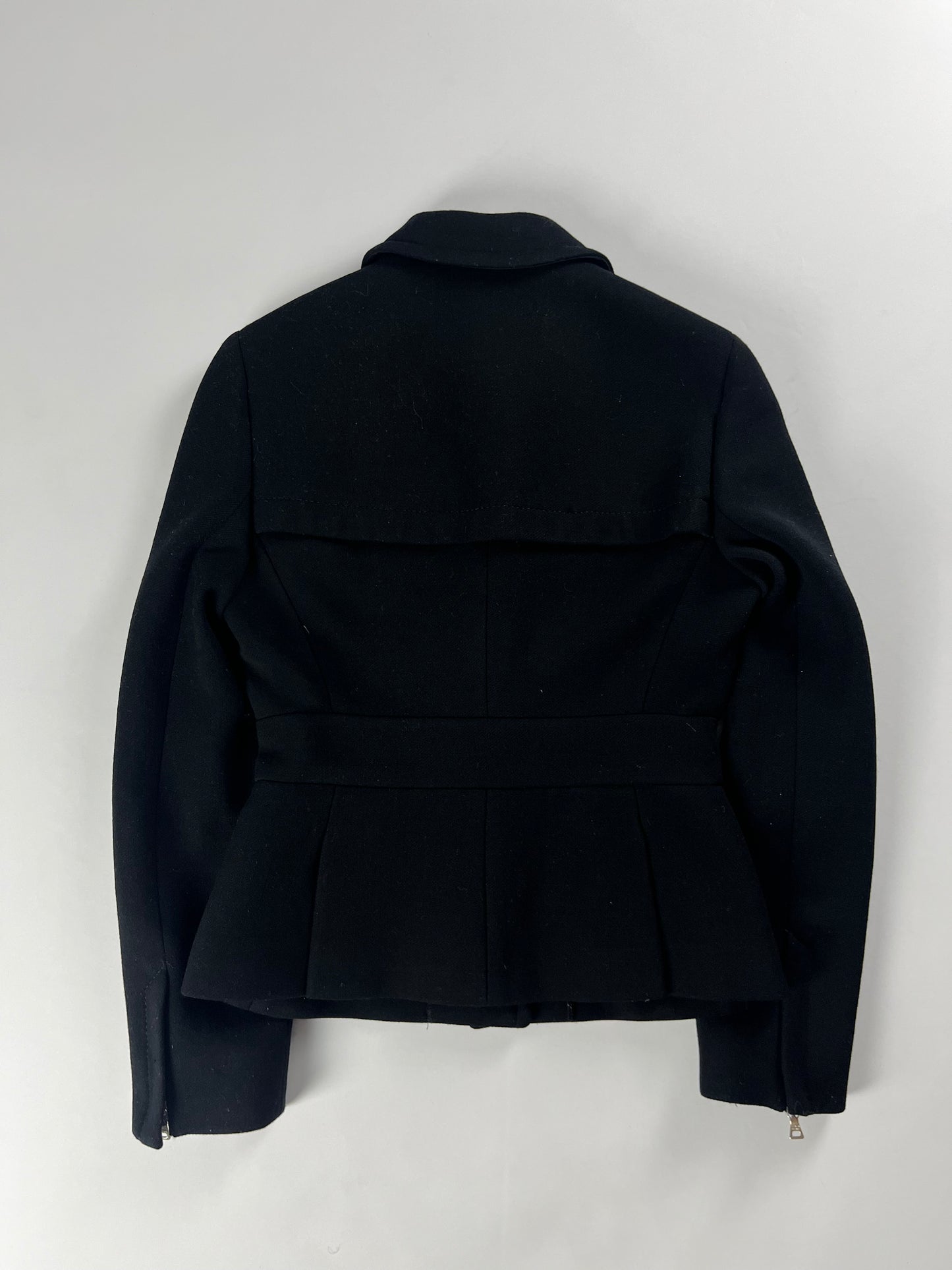 Prada Black Wool Zipper Coat FW 1999 - S