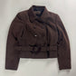 Prada Brown Elegant Cropped Belted Jacket Skirt Set FW 1996 - S