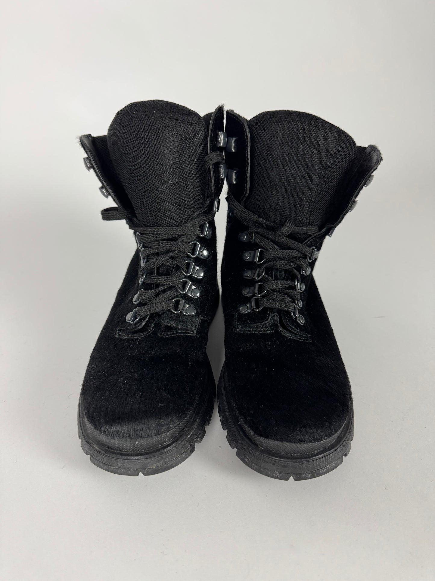 Prada Black Ponyhair Combat Boots FW 1999 - 37 IT/37,5 EU