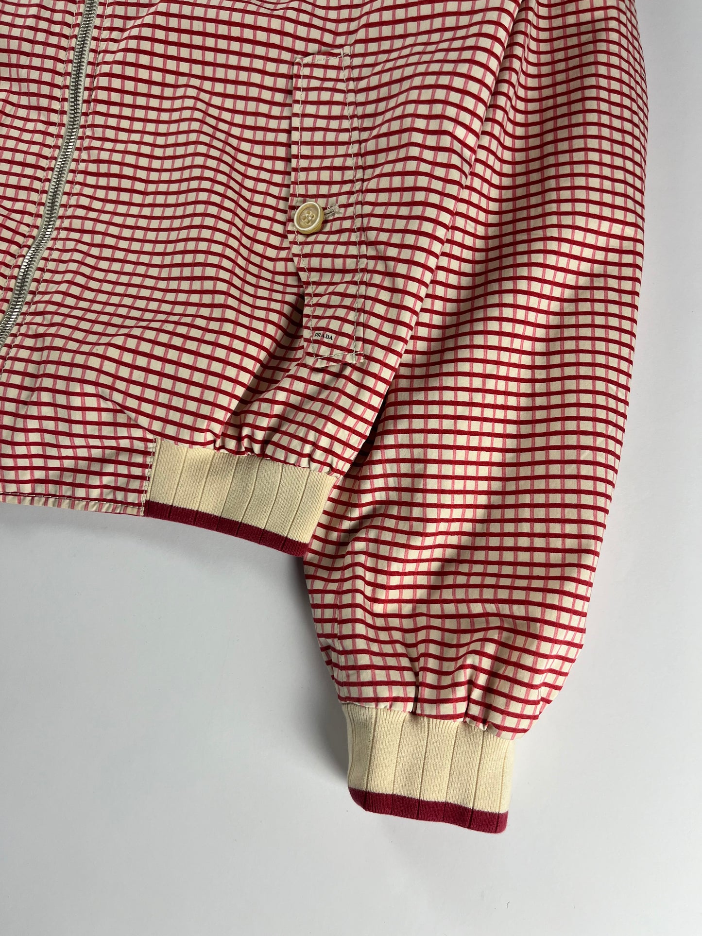 Prada Mainline Soft Plaid Checkered Bomber Jacket SS 2008 - M