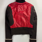 Prada Wool Hybrid Red Leather Patch Turtleneck Jacket SS 2000 - S