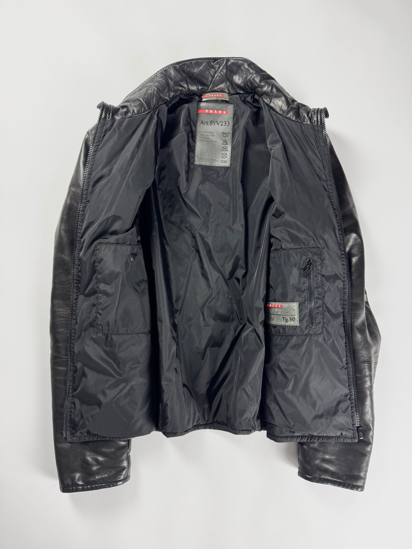 Prada Linea Rossa Astro Dark Leather Jacket FW 2008 - M