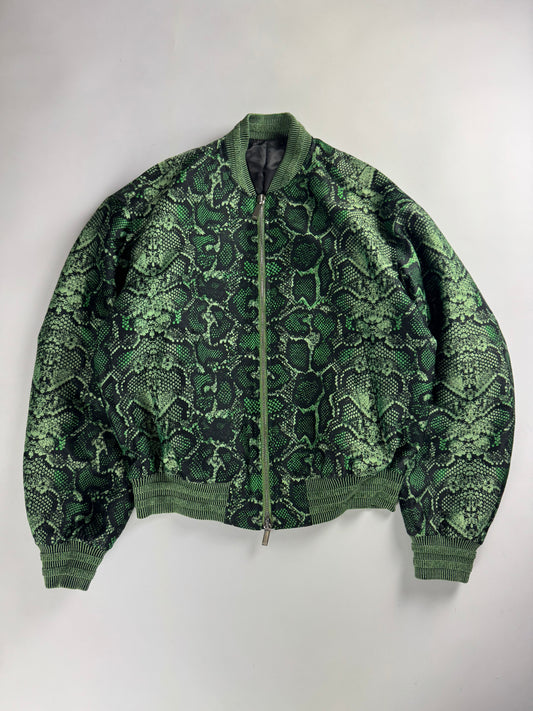 Dior Cactus Jack Sample Greenlight Snakeskin Pattern Bomber Jacket SS 2022 - M