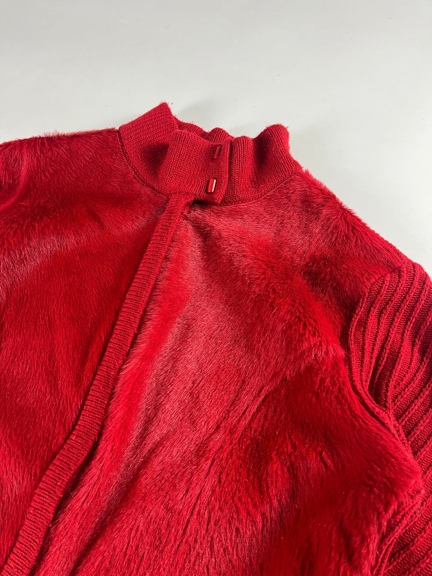 Celine Sample Red Pony Hair Cashmere Jacket FW 1999 - XS