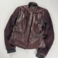 Prada Brown Wine Leather Moto Jacket 2000s - XS