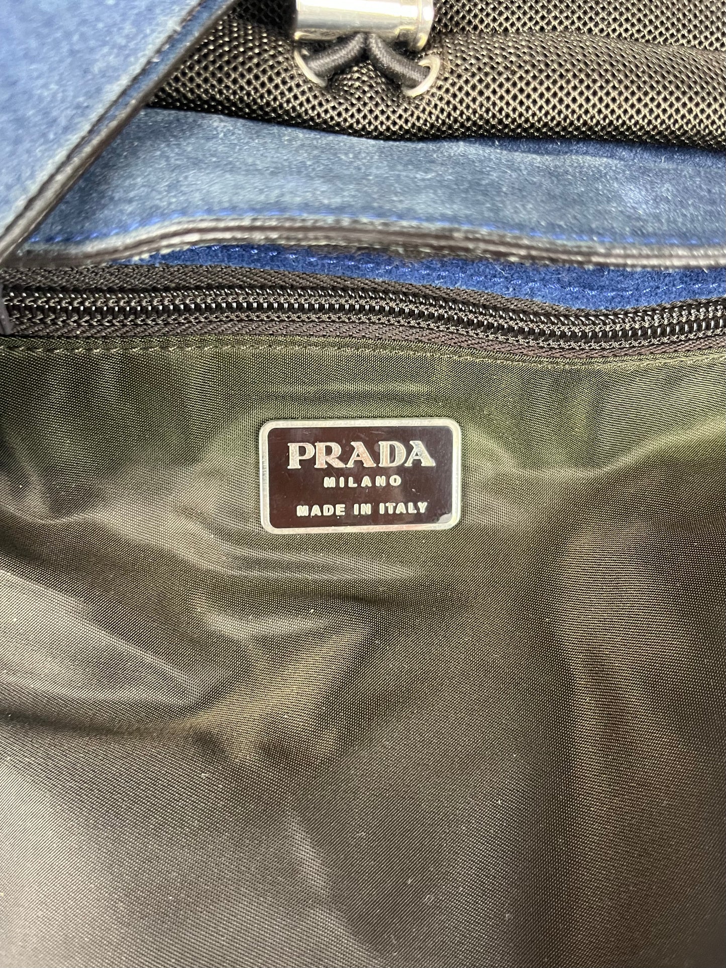 Prada Navy Suede Leather Crossbody Bag FW 1999 - OS