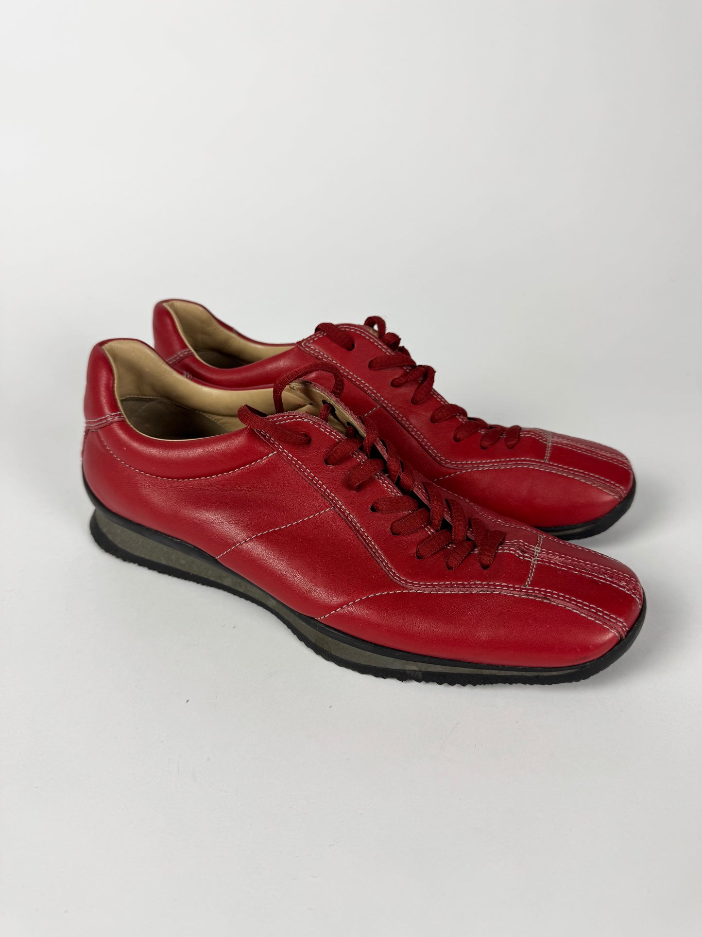 Prada Sport Red Laced Low Trainers 2000s - 39 IT/39,5 EU
