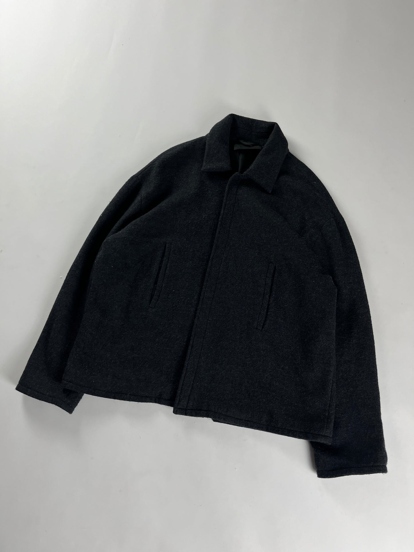 Prada Brushed Wool Strap Minimalist Strapped Jacket FW 1998 - S
