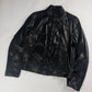 Gucci Tom Ford Dark Single Rider Stitched Panels Leather Jacket 2000s - M