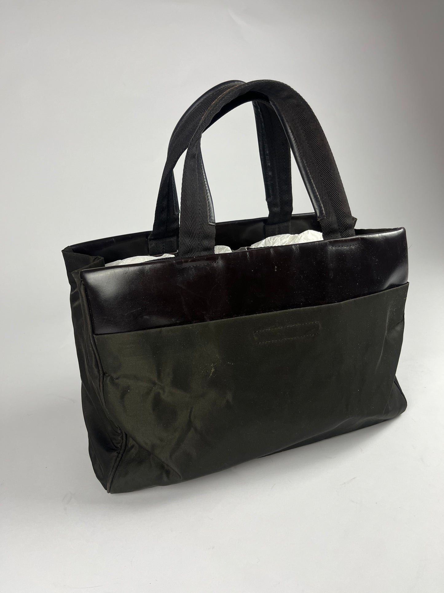 Prada Leather Nylon Tote Bag FW 1999 - OS