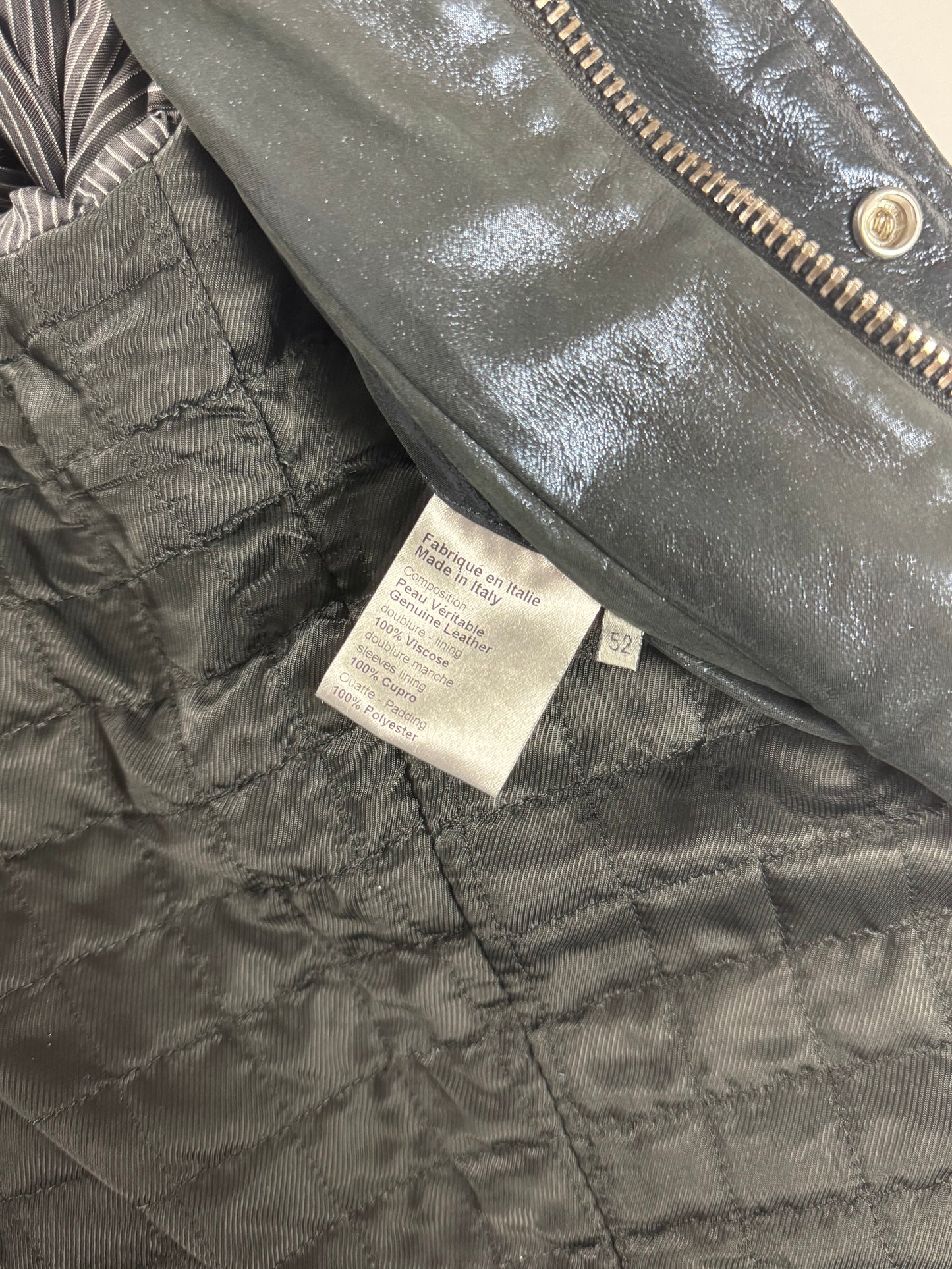 Dior Homme "Lumière Du Nord" Lamé Blue Vampiric Bright Leather Biker Jacket FW 2008 - L