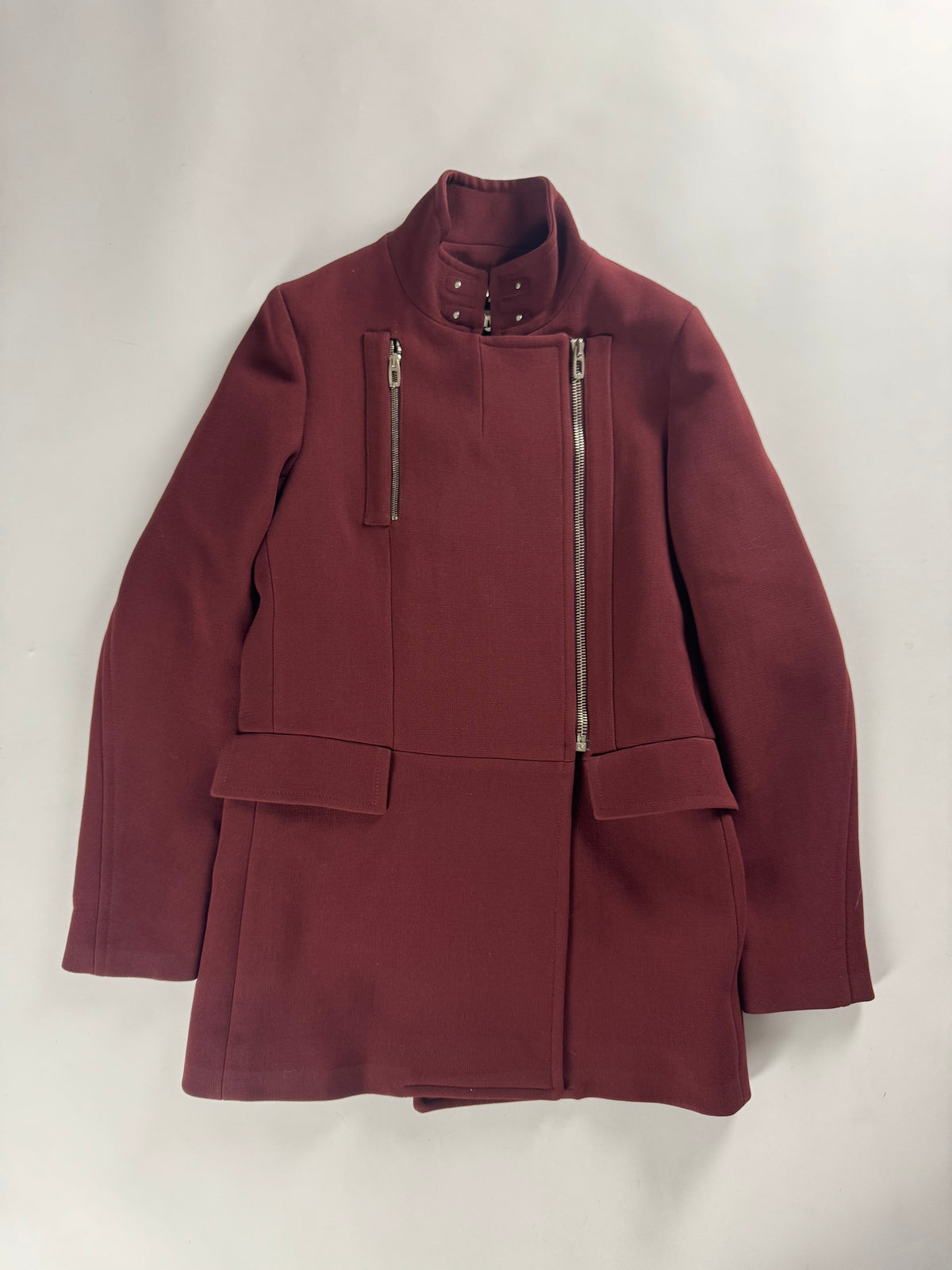 Balenciaga Virgin Wool Burgundy Officer Coat FW 2012 - S