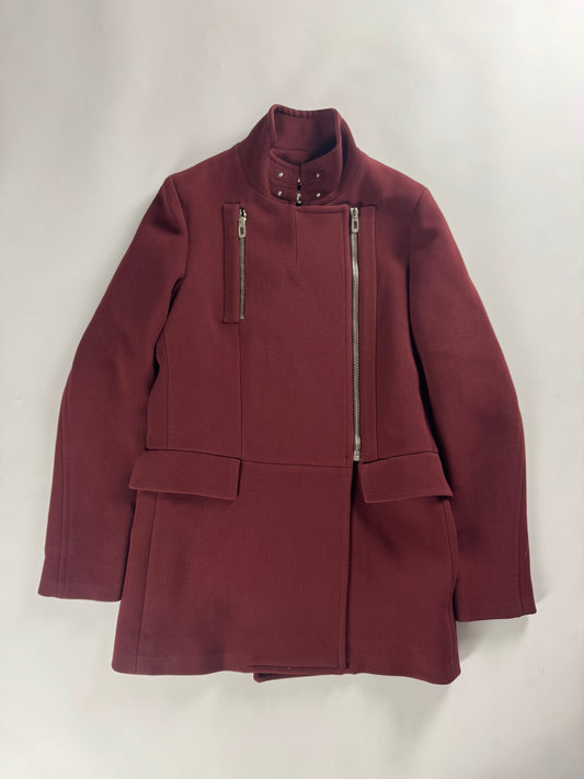Balenciaga Virgin Wool Burgundy Officer Coat FW 2012 - S