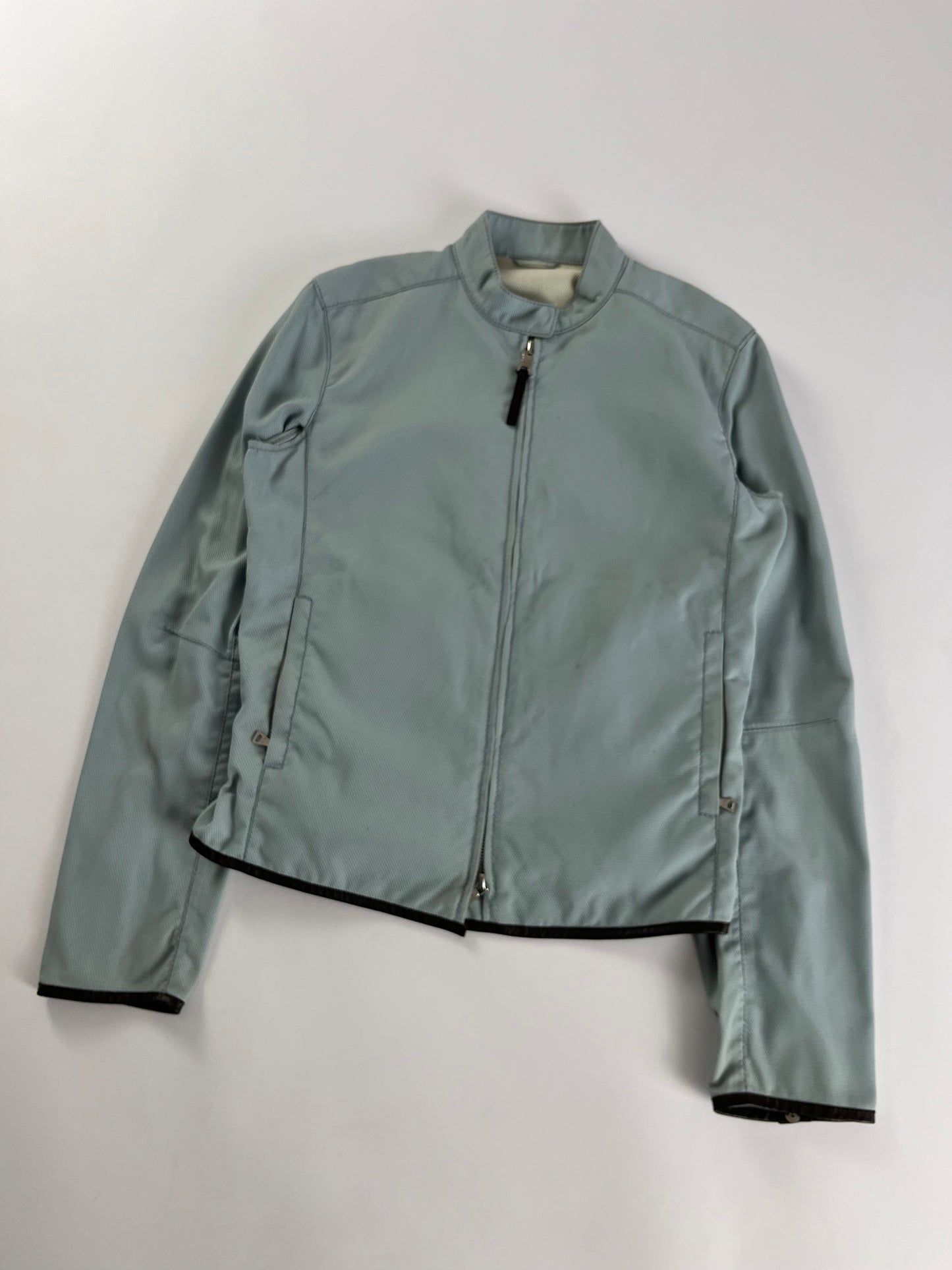 Prada City Blue Light Moto Jacket 2000s - XS