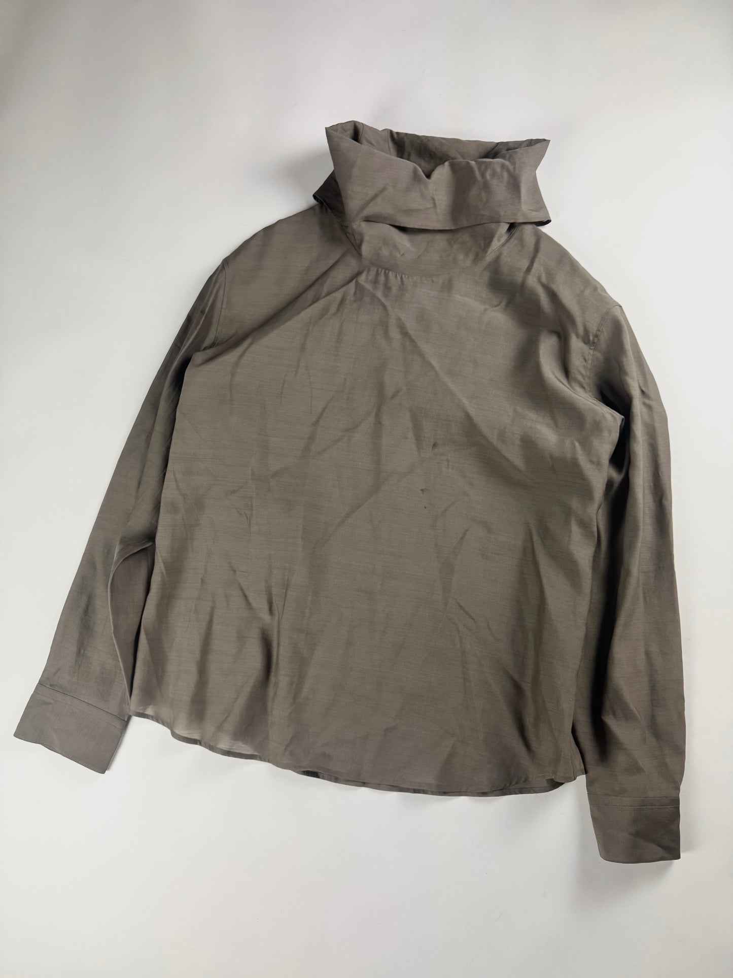 Hermès Sample Light Brown Funnel Neck Top - L