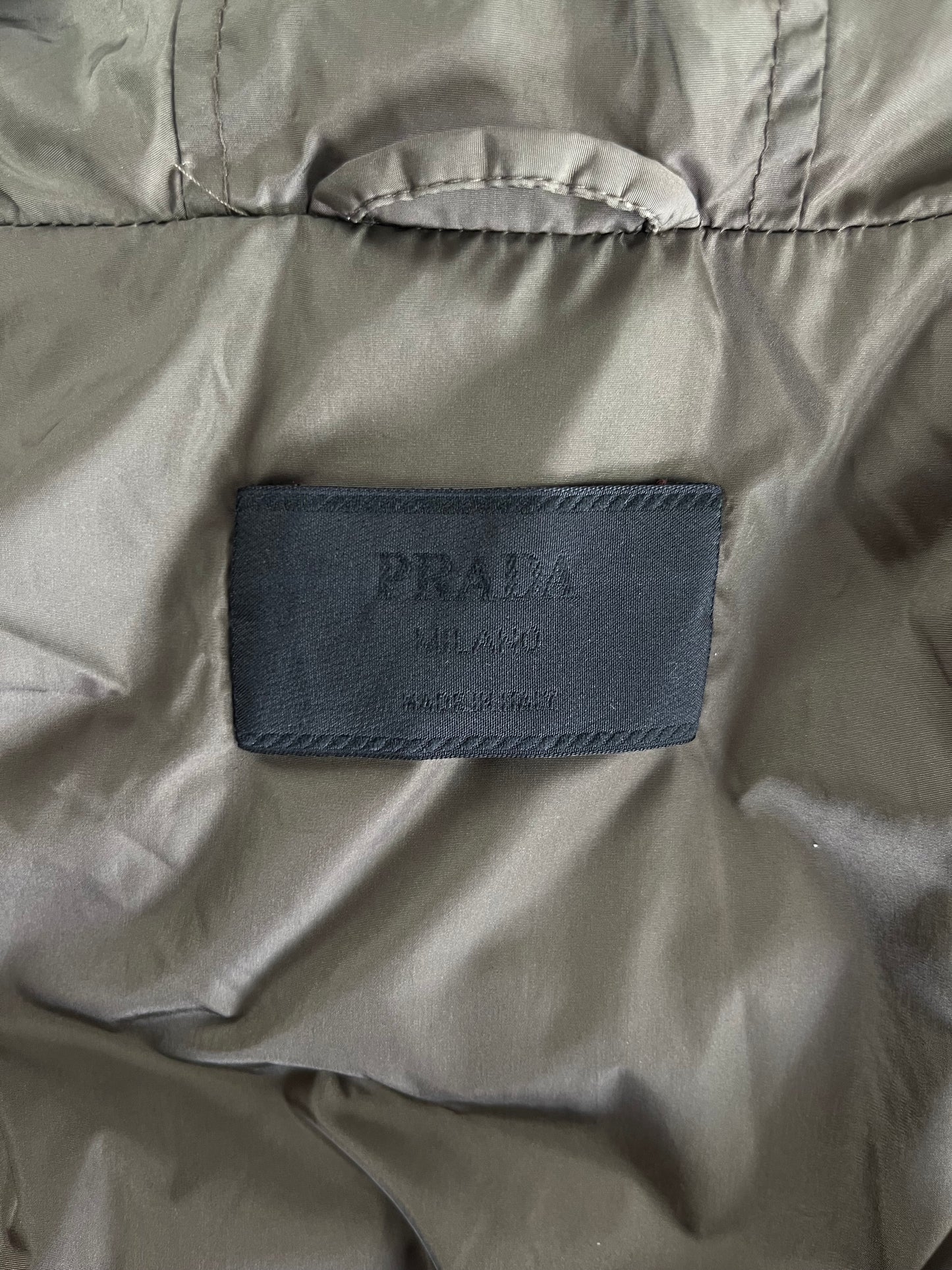 Prada Camel Nylon Puffer Jacket 2000s - S