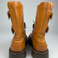 Prada Camel Leather Double Strapped Square High Boots FW 1999 - 43 EU/44 EU