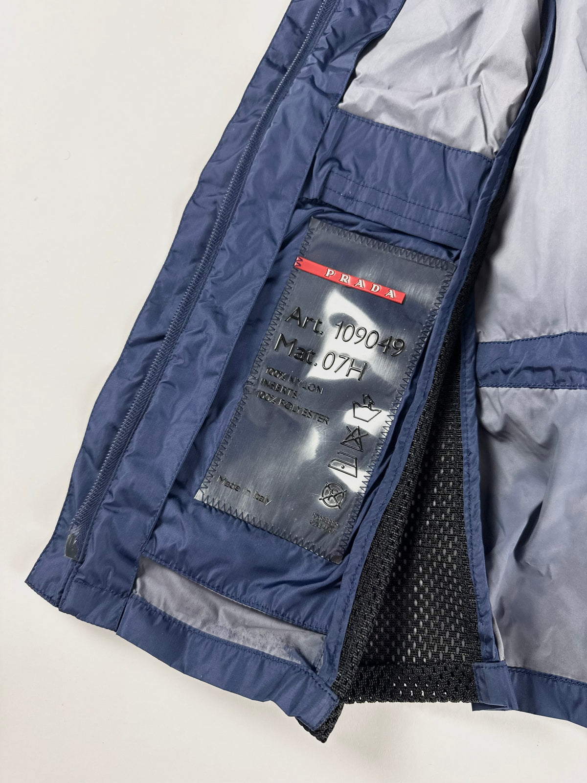 Prada Linea Rossa Mesh Sides Blue Sleeveless Vest SS 2000 - XS