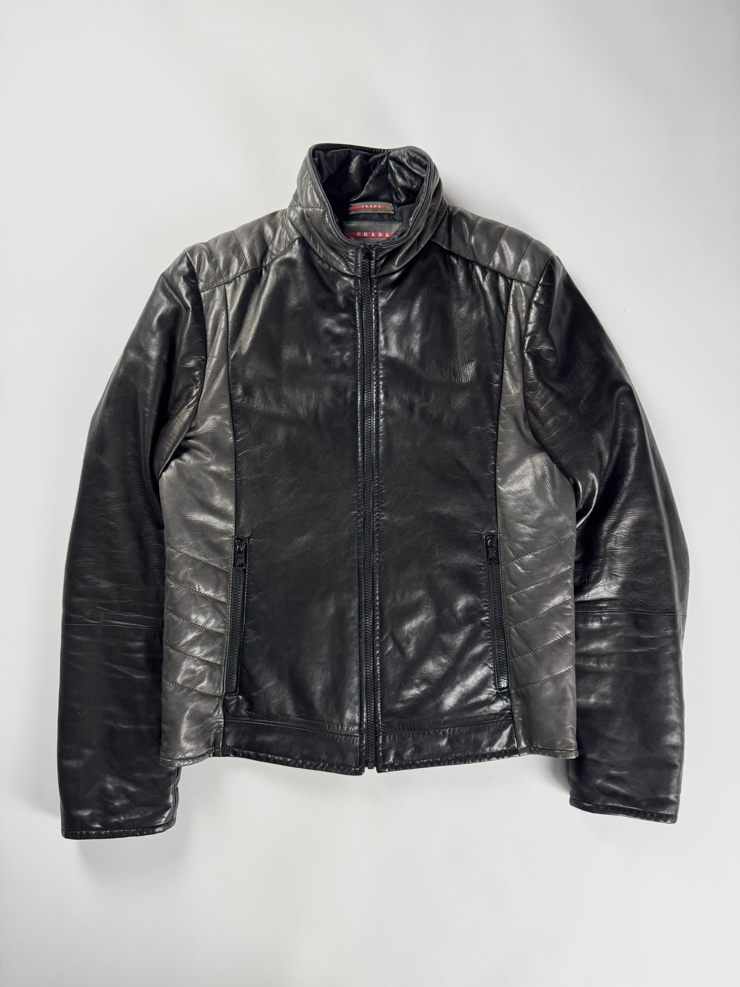 Prada Linea Rossa Astro Dark Leather Jacket FW 2008 - M