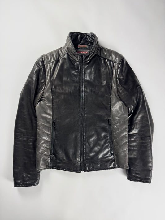 Prada Linea Rossa Astro Dark Leather Jacket FW 2008 - M