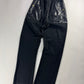 Hermès Sample Black Shiny Nylon Panel Straight Cotton Pants FW 2021 - M