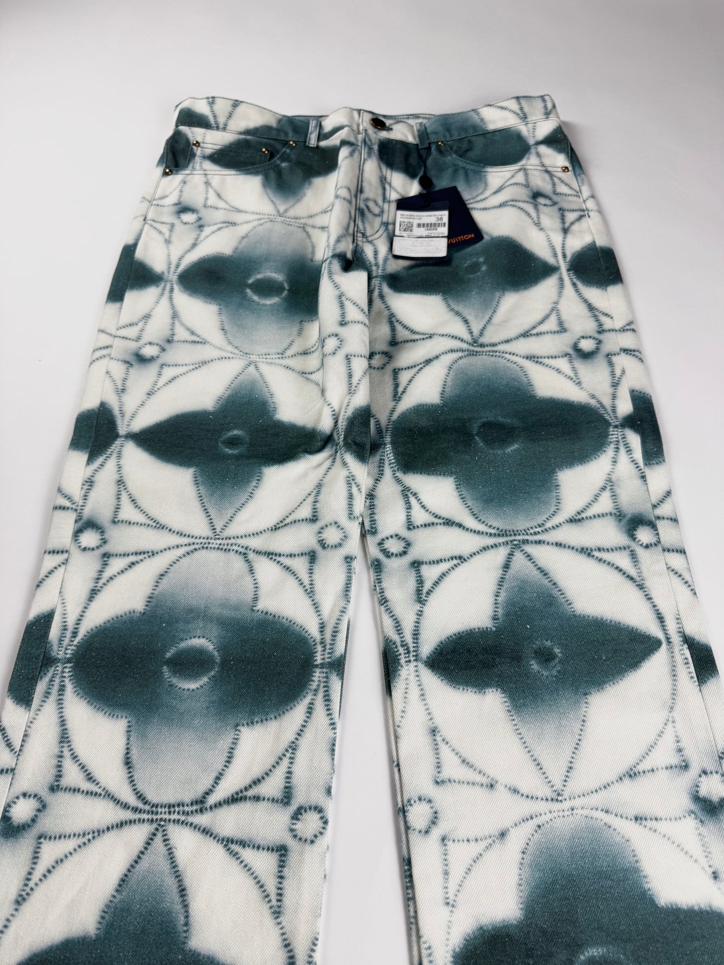 Louis Vuitton Blue Shibori Monogram Denim Straight Pants SS 2023 - 36 US