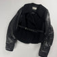 Balenciaga Dark Leather Sleeves Peplum Black Jacket FW 2002 - S