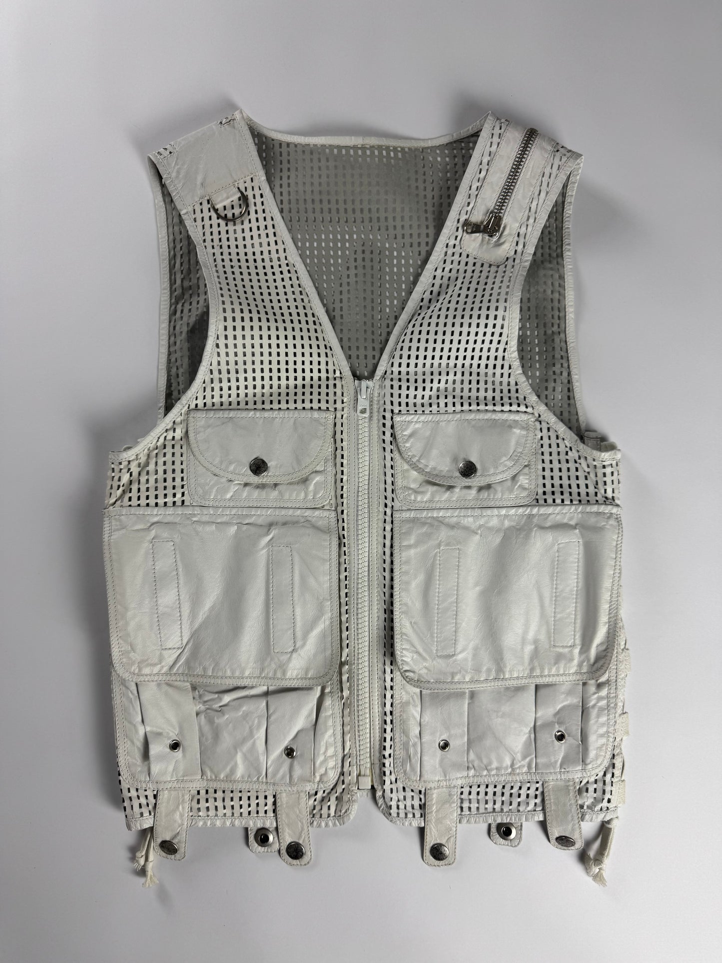 Gucci Sample 2 in 1 Cargo Mesh Leather Utility Bomber Jacket SS 2010 - S