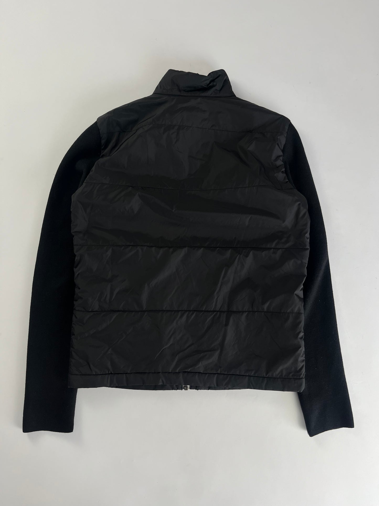 Prada Nylon Hybrid Wool Sleeve Zipper Jacket - S