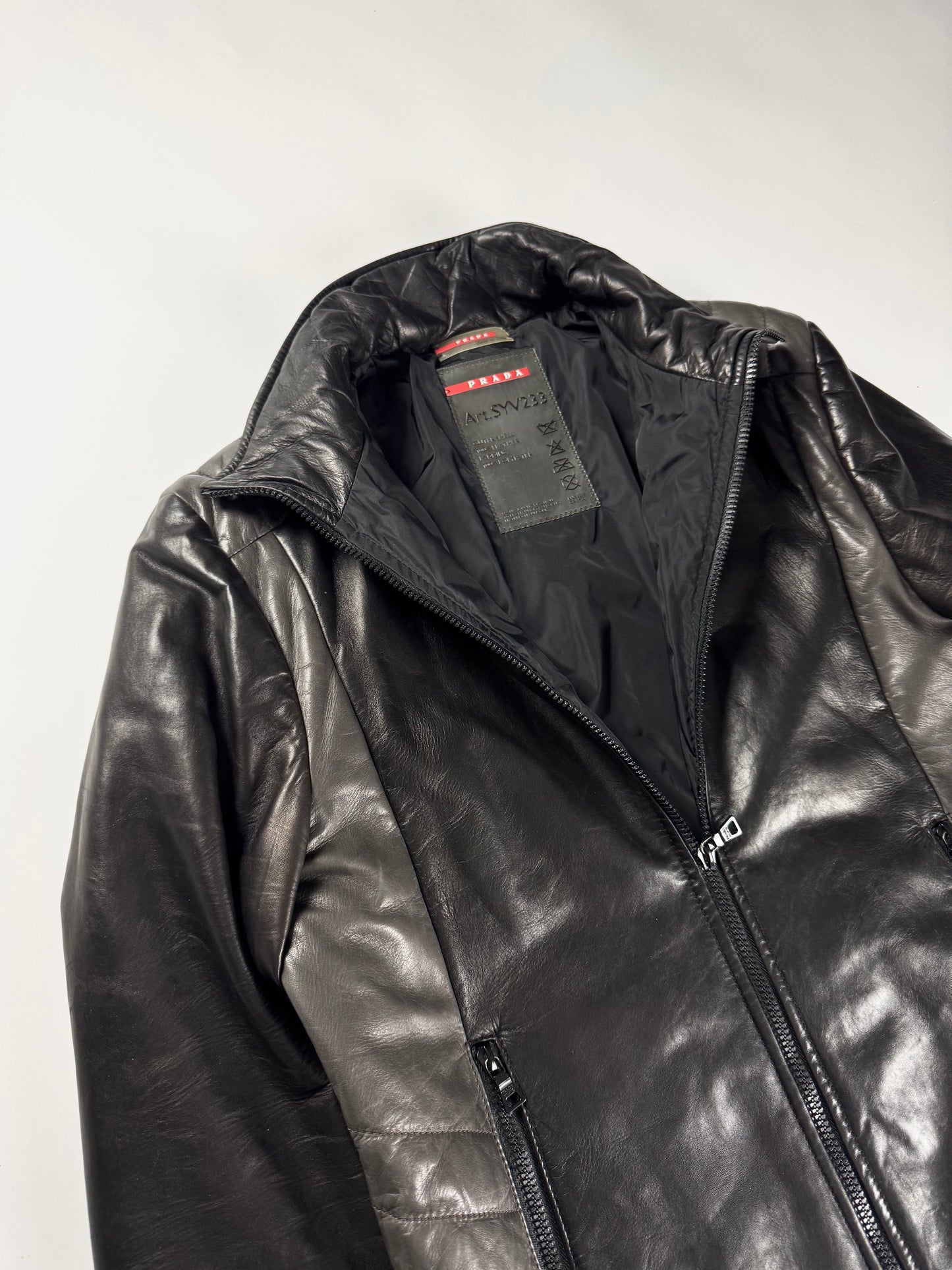 Prada Linea Rossa Astro Dark Leather Jacket FW 2008 - M