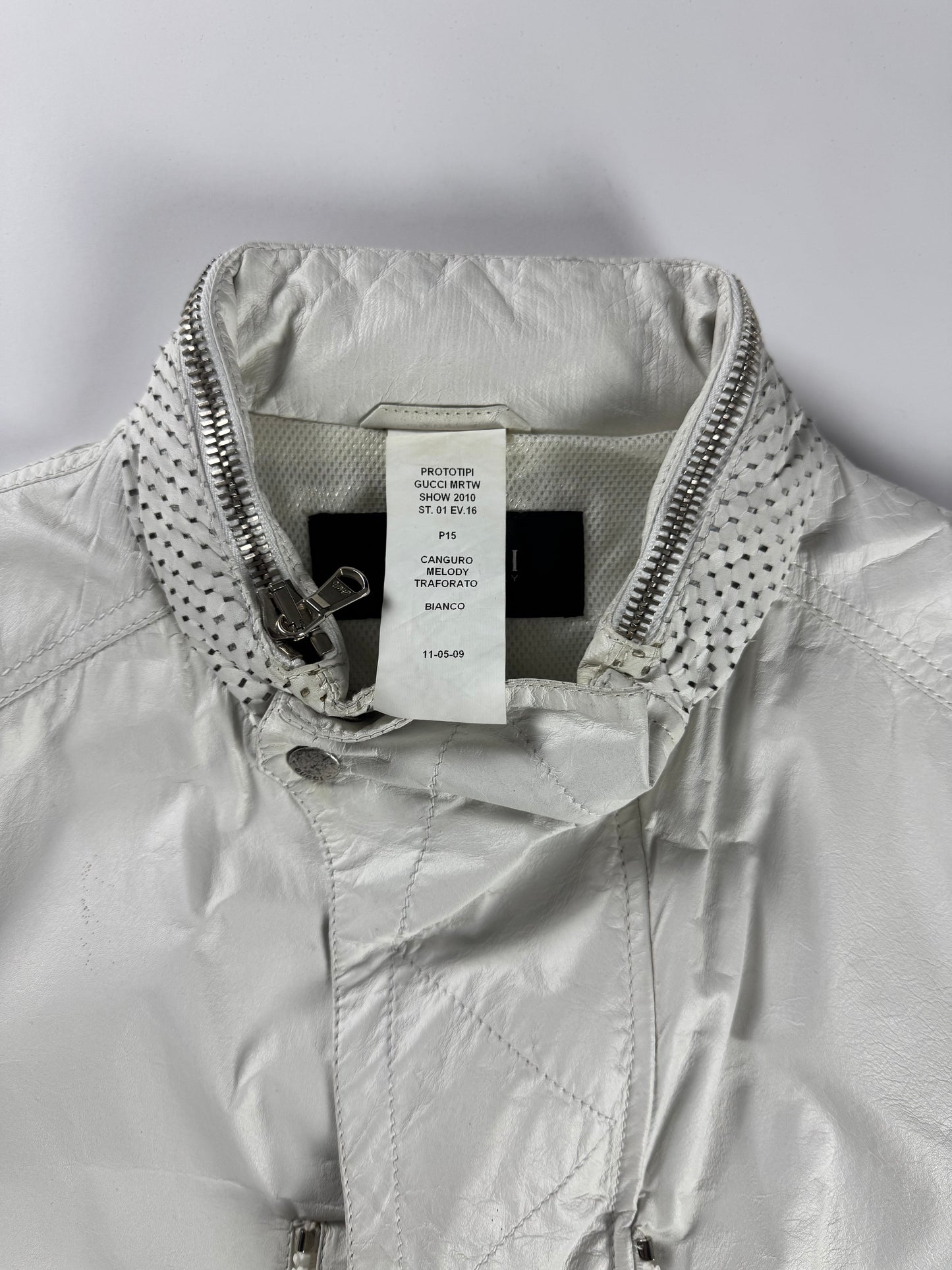 Gucci Sample 2 in 1 Cargo Mesh Leather Utility Bomber Jacket SS 2010 - S
